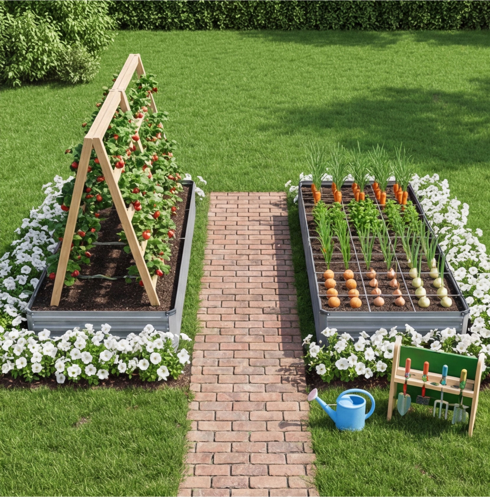 Amobro 6x3x1ft Outdoor Metal Raised Garden Bed Planter Box for Vegetables, Flowers, Herbs Gray 2pcs