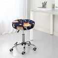thumbnail image 4 of Uemuo Corgi Lying With Moons And Stars Pattern Round Bar Stool Seat Covers Washable Stool Cushion Slipcover Elastic Bar Chair Covers-12 inch, 4 of 7