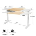 thumbnail image 4 of Costway 55"x28" Electric Standing Desk Adjustable Sit to Stand Table w/USB Port White, 4 of 9