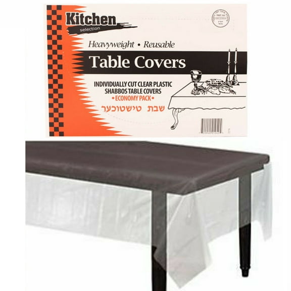Disposable Clear Plastic Table Cover Thin Plastic Party Supplies Tablecloth (66x90 - 20ct)
