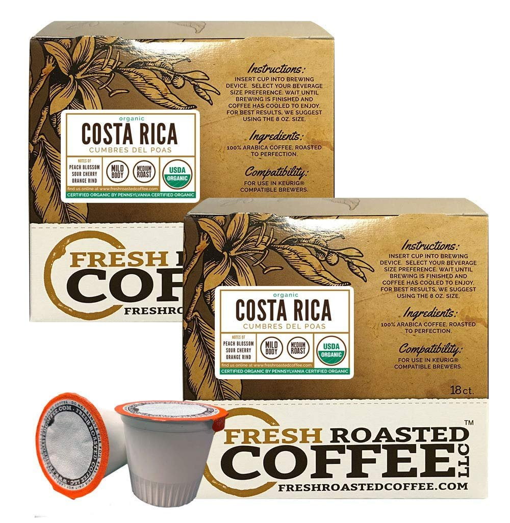 Fresh Roasted Coffee LLC, Organic Costa Rican Cumbres del Poas Coffee