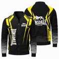 thumbnail image 3 of Chaqueta exterior con cremallera y cuello redondo para hombre, con estampado de logotipo de león en 3D, chaqueta clásica para carreras, ciclismo todoterreno y exteriores, 3 of 5