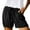 Black, variant on Ierhent Womens Workout Shorts Women Bermuda Shorts Elastic Waist Wide Leg Shorts with Pockets & Belts Blue,M