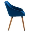 thumbnail image 4 of CorLiving Ayla Modern Velvet Dining Side Chair with Wood Legs, Blue/Brown (Set of 2), 4 of 11