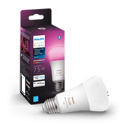 Philips Hue White and Color Ambiance A19 E26 Medium Base Smart Bulb 1 Pack, White