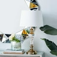thumbnail image 2 of DecMode 27" Gold Table Lamp with White Fabric Shade, 2 of 8