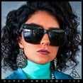 thumbnail image 2 of Womens Polarized Inset Lens Oversized Horn Rim Compact Fit Over Sunglasses Matte Black - Black, 2 of 8