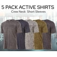 thumbnail image 3 of Mens Active T-Shirt - Quick-Dry Athletic Workout Training Crew Neck Short Sleeve Top 5 Pack, 3 of 7