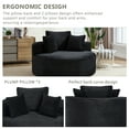 thumbnail image 5 of 55'' Oversized Upholstered Sofa Bed, Round Chaise Lounge Chair Indoor, Fluffy Plush Chaise Lounge with 3 Pillows, Modern Velvet Cloud Couch with Deep Seat, for Living Room Apartment, Black, 5 of 8