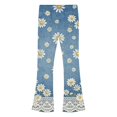 thumbnail image 4 of MuXiKeJi Clothes Wide Leg Jeans Girls Baggy Cute Print Elastic Waist Wide Leg Flared Denim Pants Regular Fit Long Casual Bottoms Girls Jeans, 4 of 8