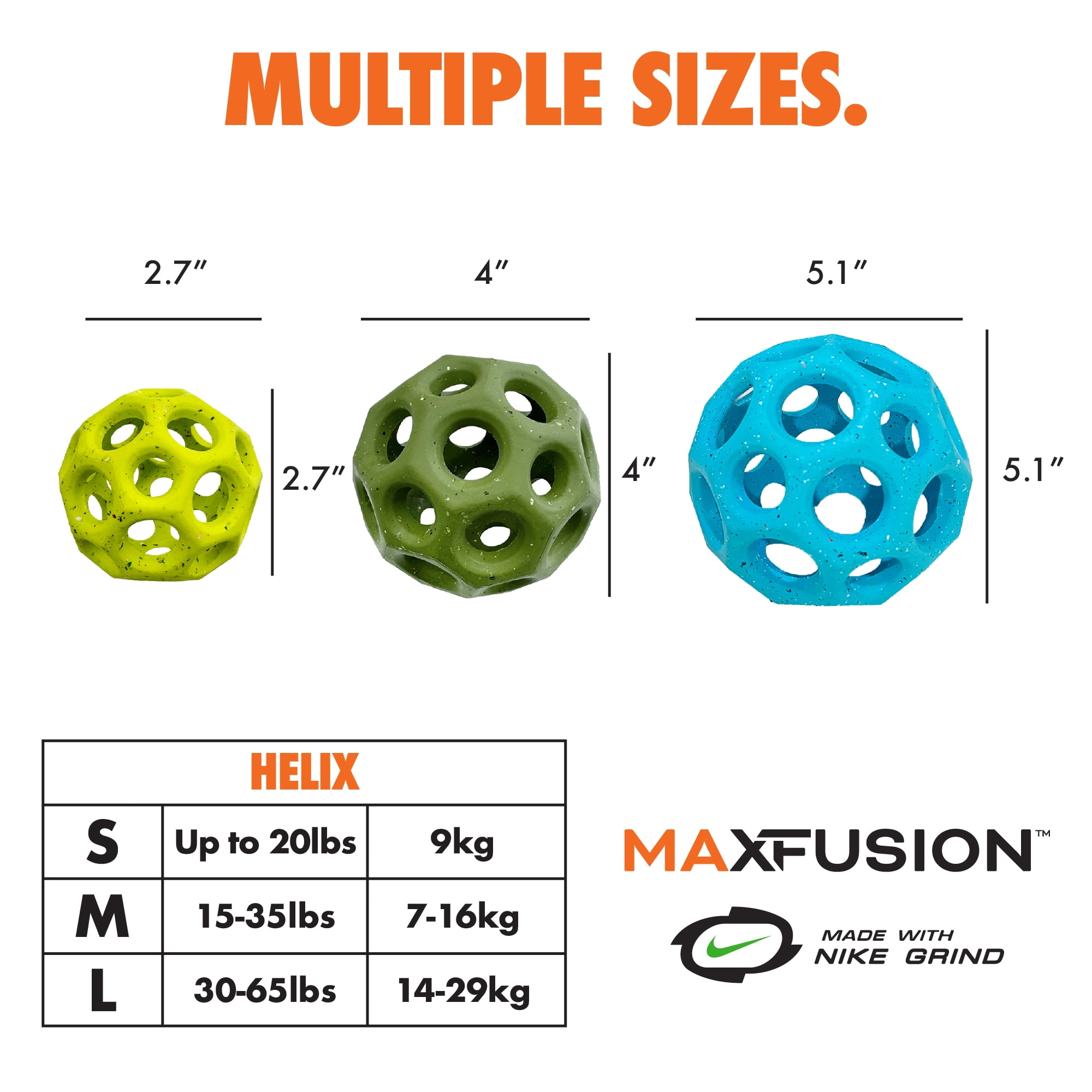 Max Fusion Made with Nike Grind Helix Dog Toy