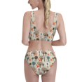 thumbnail image 3 of Daiia Squirrels and Trees printed 2 piece Swimsuit Bikinis for Women High Waisted Racerback Bathing Suits Summer Tummy Control Scoop Neck Swimwear-Large, 3 of 8
