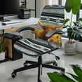 thumbnail image 2 of Renewold American Tribal Highland Cow Blue Brown Office Chair Cover Decorative Rotating Chair Slipcover Stretch Soft Chair Protector Cover for Desk Computer Chair with Elastic Bottom, L, 2 of 7