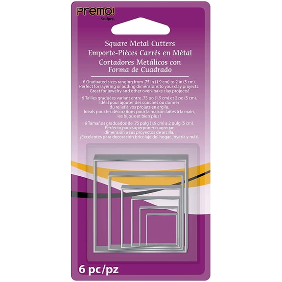 Polyform Premo Metal Cutter Set Square 6pc