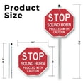thumbnail image 2 of Stop Sound Horn Proceed with Caution (10 Pack) 10 inch X 10 inch Octagon Aluminum Metal Signs with Aluminum Mounting Stakes Weather Resistant UV Protected for Workplace Private Property, 2 of 8