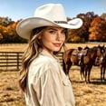 thumbnail image 2 of Western Cowboy Hat for and Or Hat for Parties Outdoor Events and Everyday Wear Without Brim Or Strap Cowboy Hat Bands for Women Cow Head Tan Hats for Women Ski Stuff for Girls Western Hats for, 2 of 4