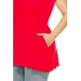 thumbnail image 5 of Women's Plus Size Casual Solid Short Sleeve Round Neck Tunic Tops with Side Pockets, 5 of 6