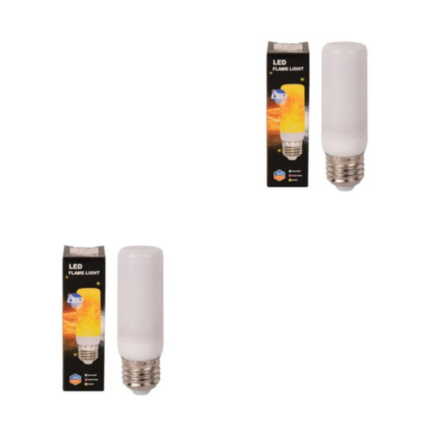 Bombilla LED Inteprter con efecto de llama 3 modos de iluminación Luz amarilla 3W B22 2Conjunto