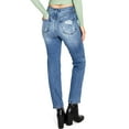 thumbnail image 3 of Wax Jean Women's Juniors High Rise Slim-Straight Jeans (13, Medium Denim), 3 of 5