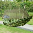 thumbnail image 4 of Camping Hammock  Portable Double Hammock with Net 600lbs Load 2 Persons Hammock w/Mosquito Net Outdoor Hiking Camping Hommock Portable Nylon Swing Hanging Bed w/ Strap Hook Carry Bag, 4 of 6