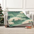 thumbnail image 7 of Yayeee Throw Blanket for Couch Soft Warm 60" x 80" Sofa Chair Bed Decoration, Green Wave Pattern, 7 of 7