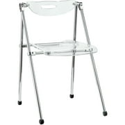 Modway Telescope Modern Folding Dining Side Chair in Clear