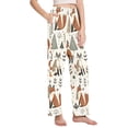 thumbnail image 2 of Dailycode Women's Pajama Pants Wide Leg Lounge Pj Bottoms With Pockets Foxes Trees Leaves, 2 of 7