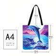thumbnail image 3 of J Pequeña Ballena Bolso De Compras De Hombro Estampado Bolso De Mano Grande Informal Likrtyny Arte Deco, 3 of 3