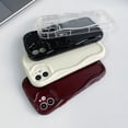 thumbnail image 4 of Designed for iPhone Case,Cute Water Wave Shape Frame Flower Shape Camera Lens Protection Shockproof Protective Cover Phone Case (Red,iPhone 12 Pro), 4 of 6