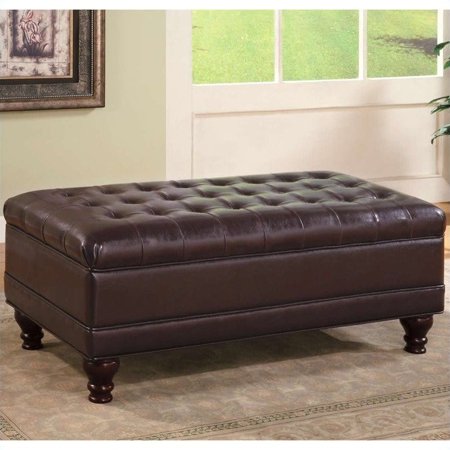 Casual Dark Brown Ottoman Walmart Com Walmart Com