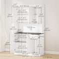 thumbnail image 2 of 71" High Gloss White Kitchen Pantry Cabinet with Hutch & Adjustable Shelves | Storage Buffet for Living Room, Dining Area & Entryway, 2 of 7