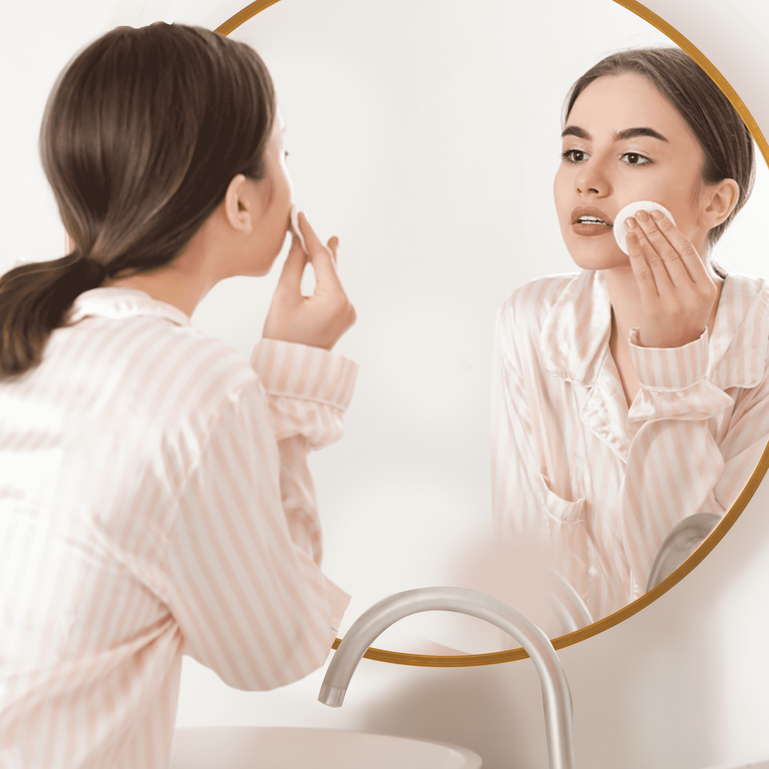 MAYEERTY 20"x20" Modern Round Aluminum Alloy Frame Wall Mirror Wall Mounted Mirror,Gold
