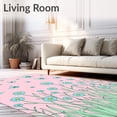 thumbnail image 2 of ODIKA 4x6 Machine Washable Non-Slip Area Rug, Enchanted Meadow Wildflower Blooming Spring Tapestry High Traffic Rug, Pink, 542870, 2 of 7
