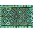 thumbnail image 1 of Ahgly Company Machine Washable Indoor Rectangle Persian Turquoise Blue Traditional Area Rugs, 7' x 9', 1 of 4