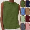 thumbnail image 1 of Tops para adolescentes,Camiseta sin mangas de verano para mujer, blusa informal de cuello redondo, poliéster, color liso, para usar en casa, sopatenor, 1 of 9