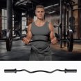 thumbnail image 2 of EZ Curl Barbell Bar 47" - Black Olympic Curl Bar with 2 Spring Collars, 2-Inch Plates, for Home Gym, Strength Training, Biceps, Squats & Hip Thrusts (1-Pack), 2 of 8