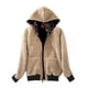 thumbnail image 4 of ICHUANYI Clearance Women's Long Hoodies Tunic Winter Warm Fleece Lined Zip Up Hooded Sweatshirt Jacket Coat(Red, M) ICHUANYI WER2023080908110, 4 of 6
