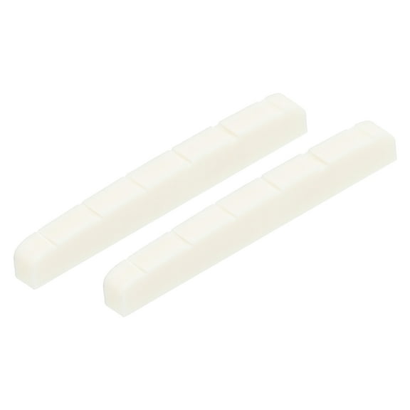 Uxcell 6 String Pre-Slotted Electric Guitar Bone Nut for LP Guitar Replacement Bass White,42x3.5x5.5mm, 2Pack