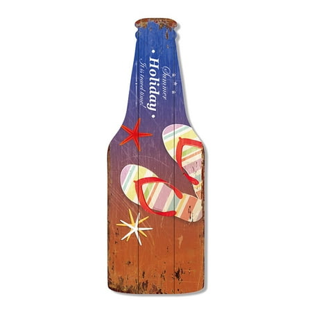 

Christmas Clearance Beer Bottle Wooden Sign Pendant Holiday Casual Style Bar Home Decoration