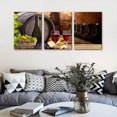 thumbnail image 2 of Kitchen Wall Art Red Wine Cellar Pictures Wooden Barrel and Fruit Grape Painting for Living Room 3 Panel Canvas Artwork House Modern Decor Giclee Posters Prints Framed Ready to Hang - 12 x 16 inch x 3, 2 of 6