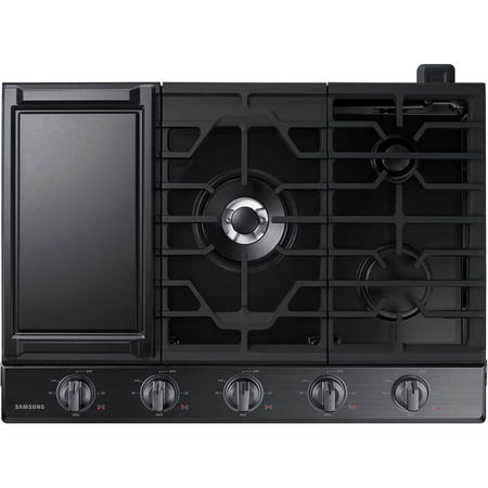 Samsung - 30" Built-In Gas Cooktop with WiFi - Black Stainless Steel