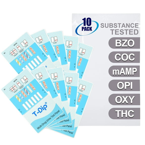 Mintegrity [10pk] - 6-Panel Dip Card Instant Urine Drug Test - Oxazepam (BZO), Cocaine (COC), Meth/Methamphetamine (mAMP/MET), Opiates (OPI), Oxycodone (OXY), Marijuana/Cannabinoids (THC) #MT-WDOA-564
