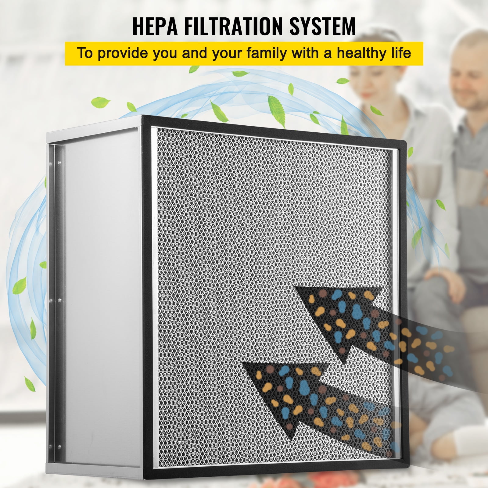 VEVOR Filter Replacement, 24''x24''x11.5'' AC Filter, True HEPA Pleated Air Filter, Air Filter Replacement with Durable Galvanized Frame, 99.97% Standard Filter Compatible