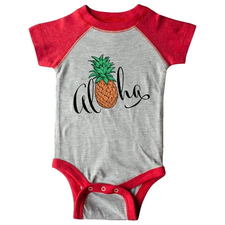 

Inktastic Aloha- in cursive with pineapple Gift Baby Boy or Baby Girl Bodysuit