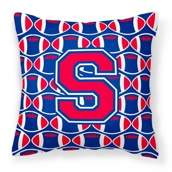 Letter S Football Harvard Crimson & Yale Blue Fabric Decorative Pillow