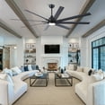 thumbnail image 5 of 84-Inch Super Large Black Ceiling Fan with 8 Aluminum Blades, Remote Control & Reversible Direction - 6-Speed DC Motor, LED Light & Timer for High Ceilings, 5 of 9