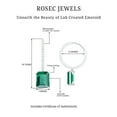 thumbnail image 5 of Rosec Jewels Lab Created Emerald Drop Earrings with Moissanite for Women - 7X9 mm, 10K White Gold, 5 of 6