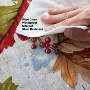 Newbridge Thanksgiving Fall Acorn and Leaf Print 52 x 52 inch Square Vinyl Tablecloth with Flannel Backing