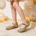 thumbnail image 2 of VeFlora Girls Dress Shoes, Glitter Princess Shoe, Flower Mary Jane Low Heels, Party Wedding Prom Footwear for Toddler Kids(Gold/5.5-6 Years Little Child), 2 of 8