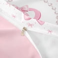 thumbnail image 4 of meiyoeat Fashion Women Pearl Necklace Twin Duvet Cover,Girly Bowtie Monogrammed R Twin Bedding For Kids,Pink Reversible,2 Pieces(No Comforter), 4 of 6